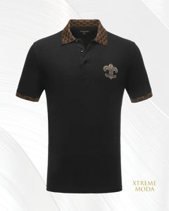 Fashion stones logo polo shirt black