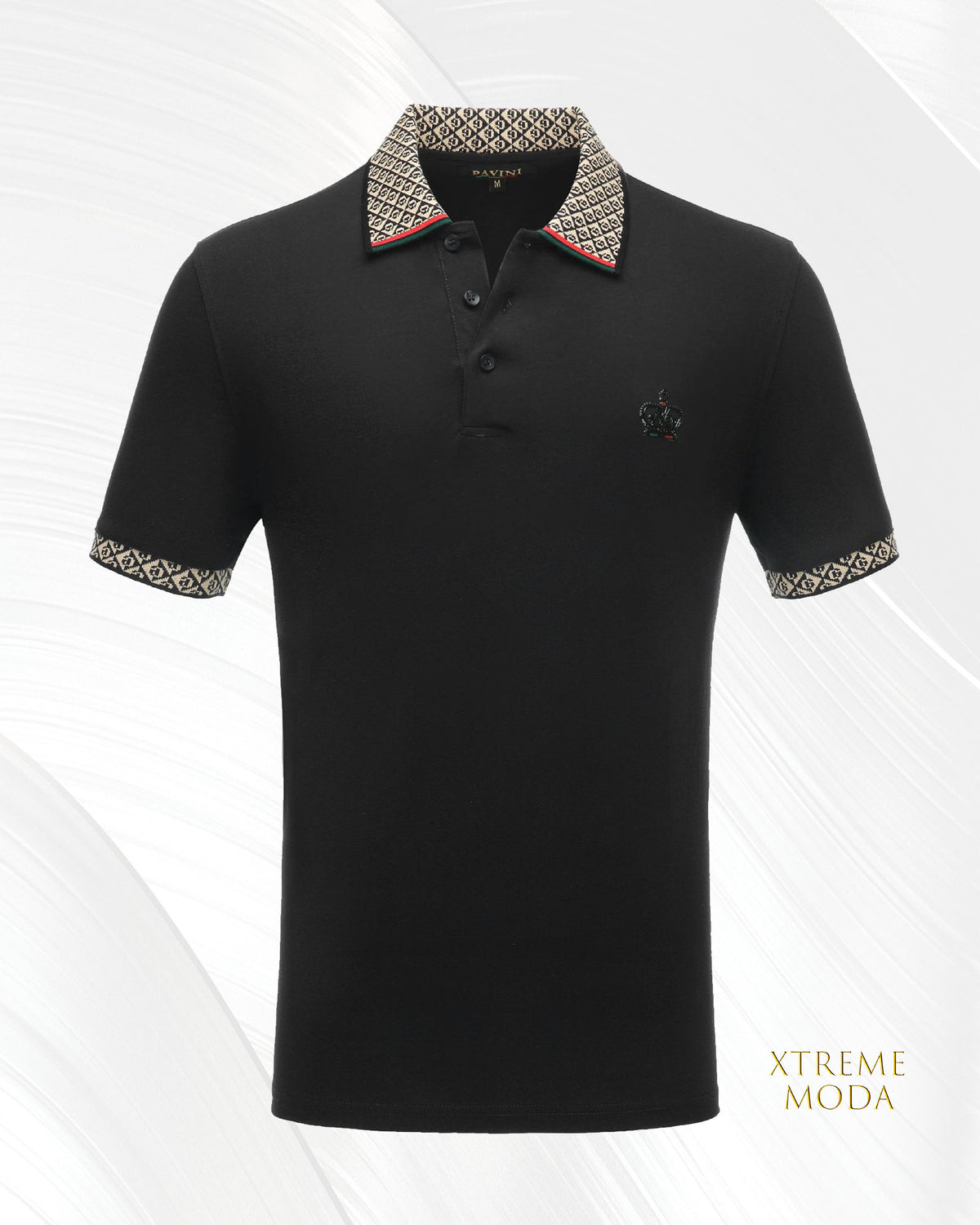 Crown logo fashion polo shirt Black xtrememoda