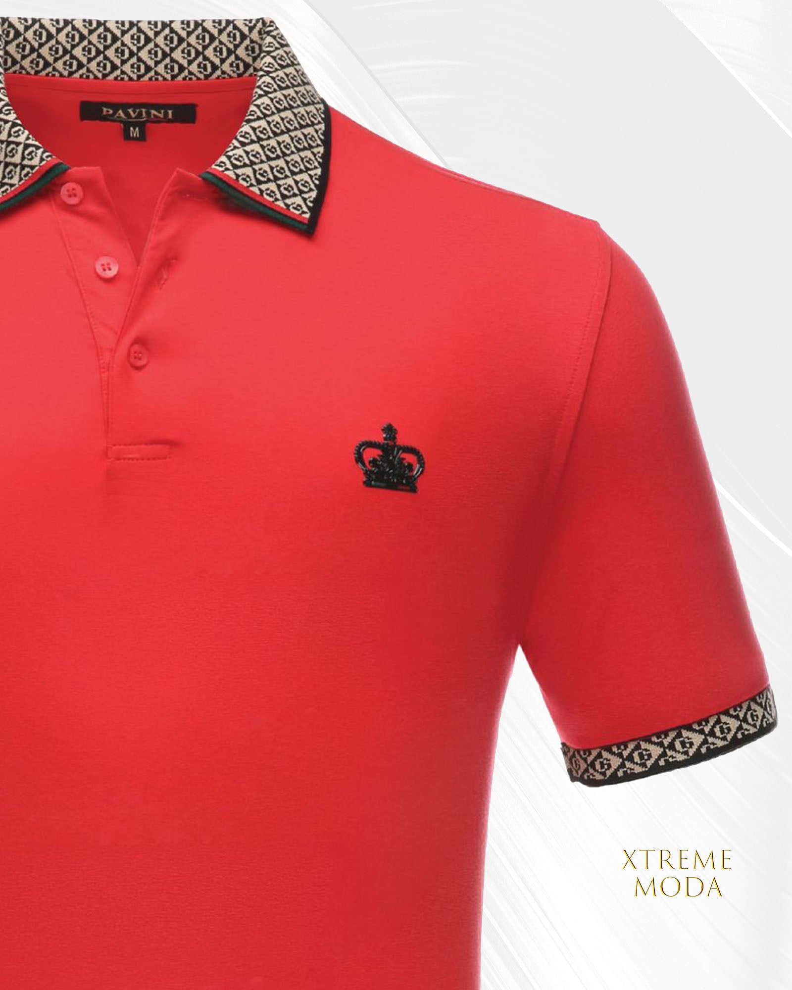 Crown logo fashion polo shirt Red