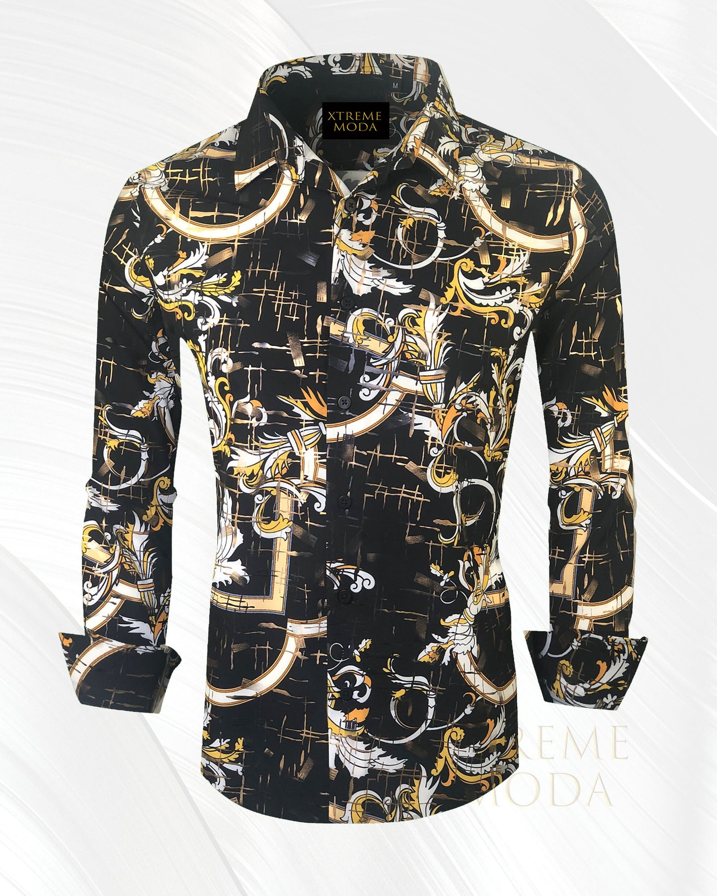 Slim fit Fashion print shirt Black