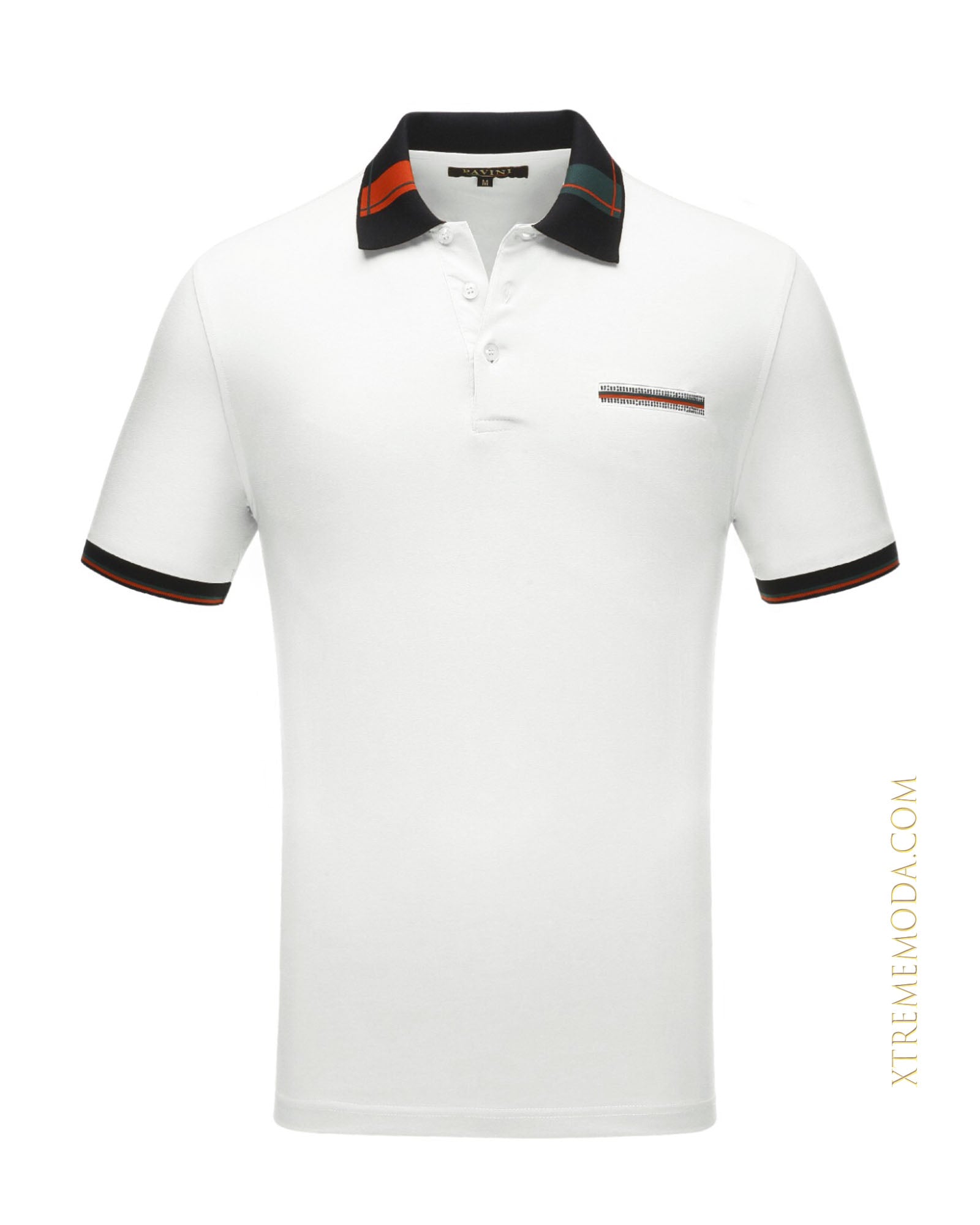 Stones pocket Fashion polo shirt White