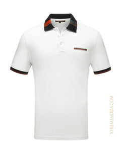 Stones pocket Fashion polo shirt White