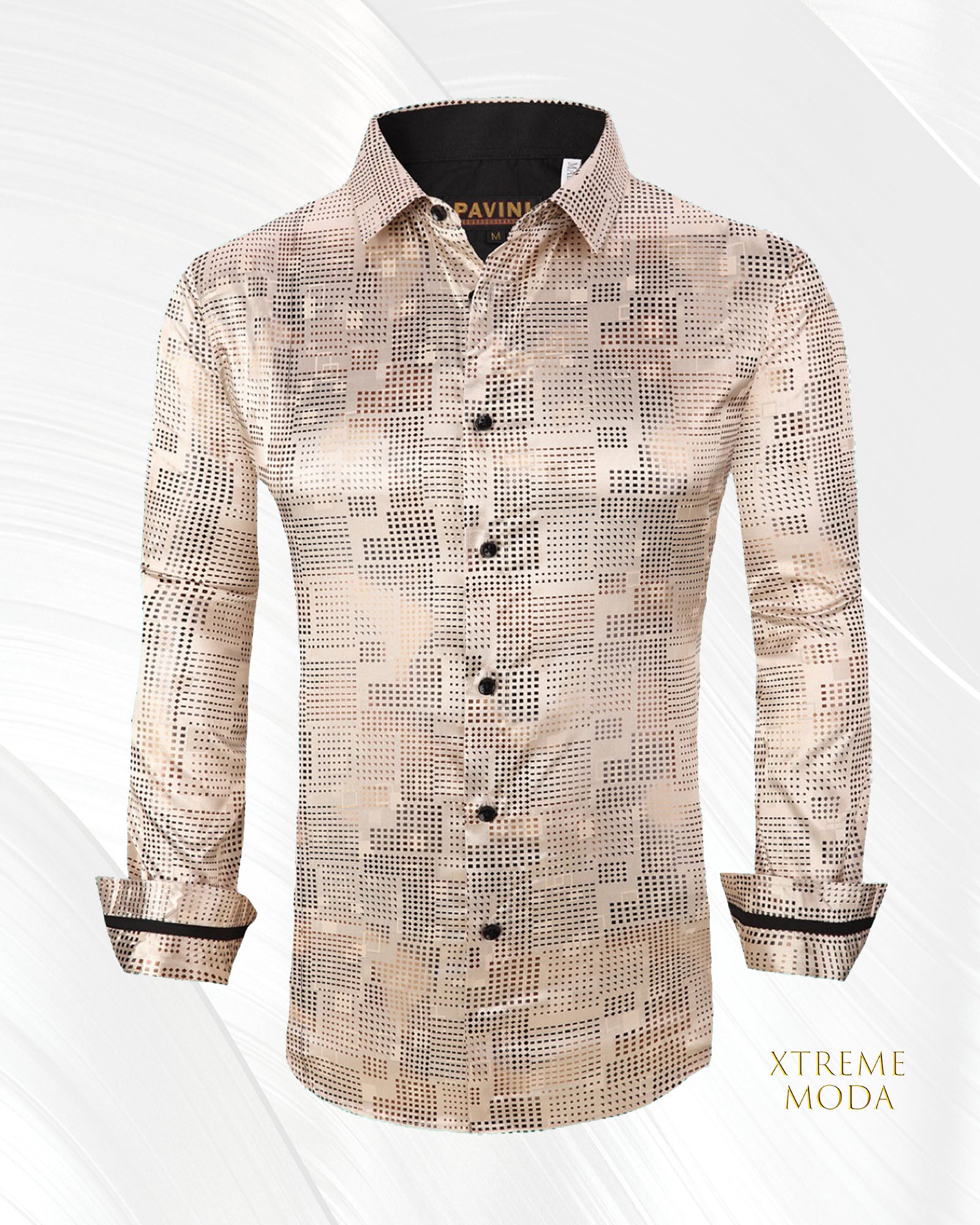 Regular fit fashion print shirt Gold
