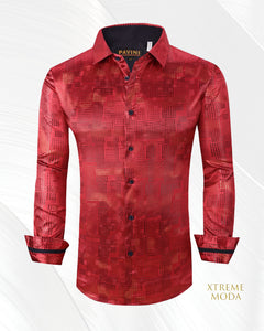 Regular fit fashion print shirt Red