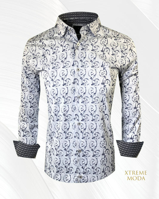 slim fit stretch dress shirt vt 1004 WHT