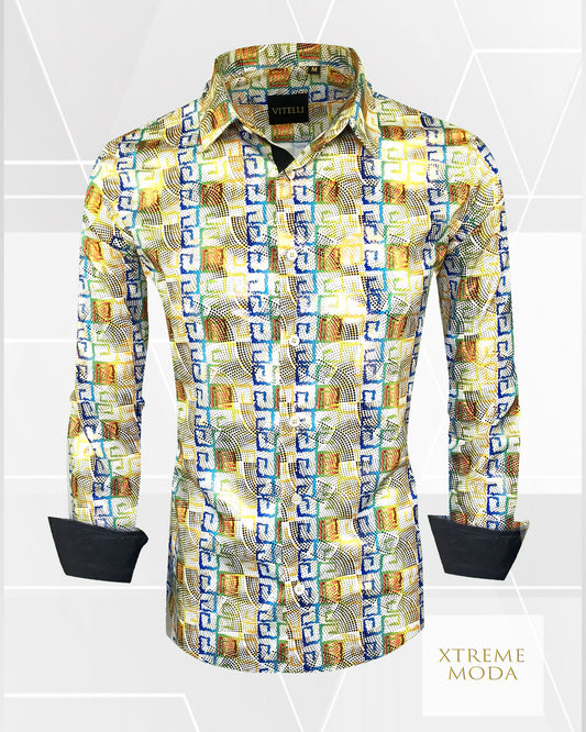 Vitelli regular fit fashion shirt gold