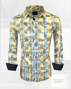 Vitelli regular fit fashion shirt gold