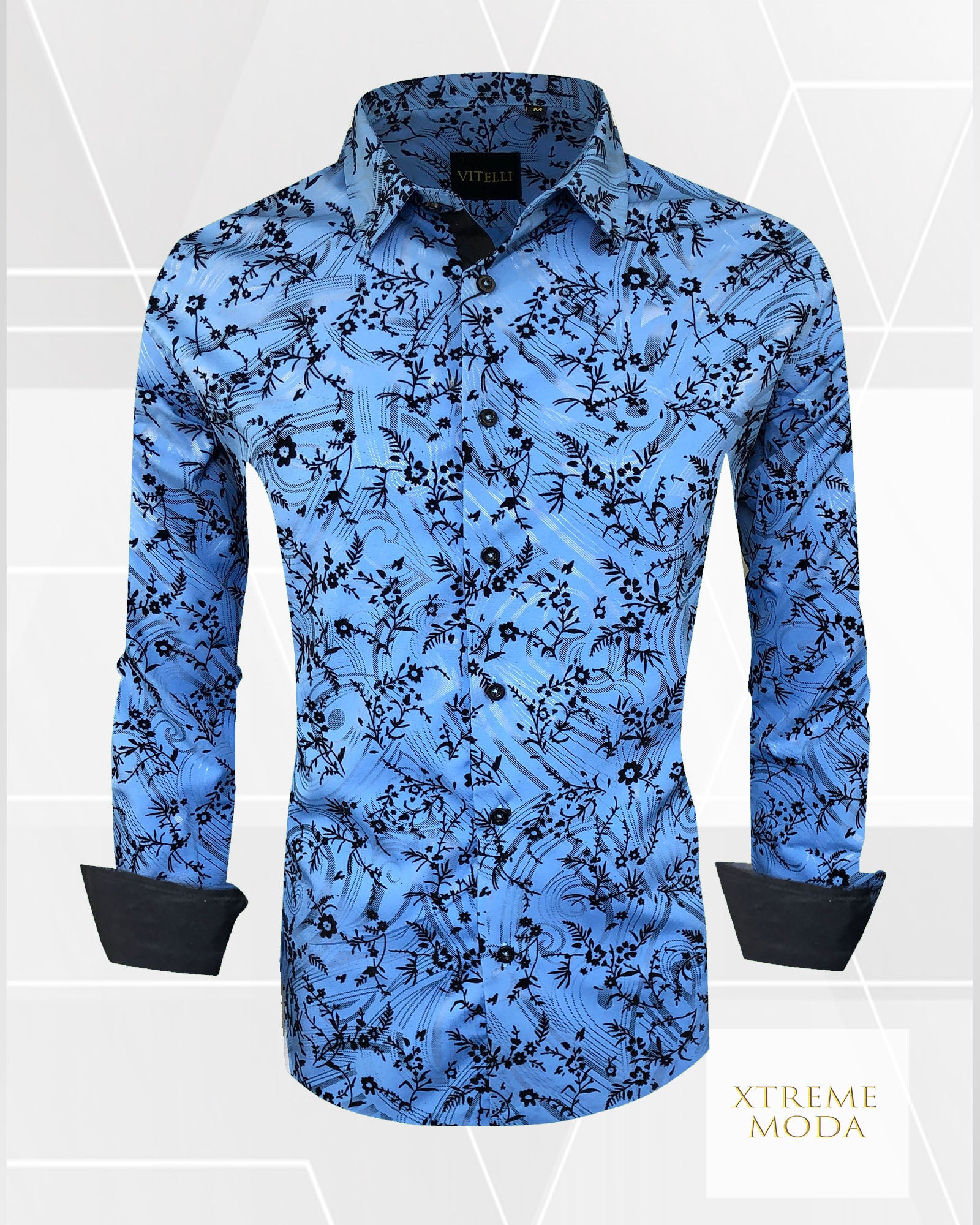 Vitelli modern fit fashion shirt blue