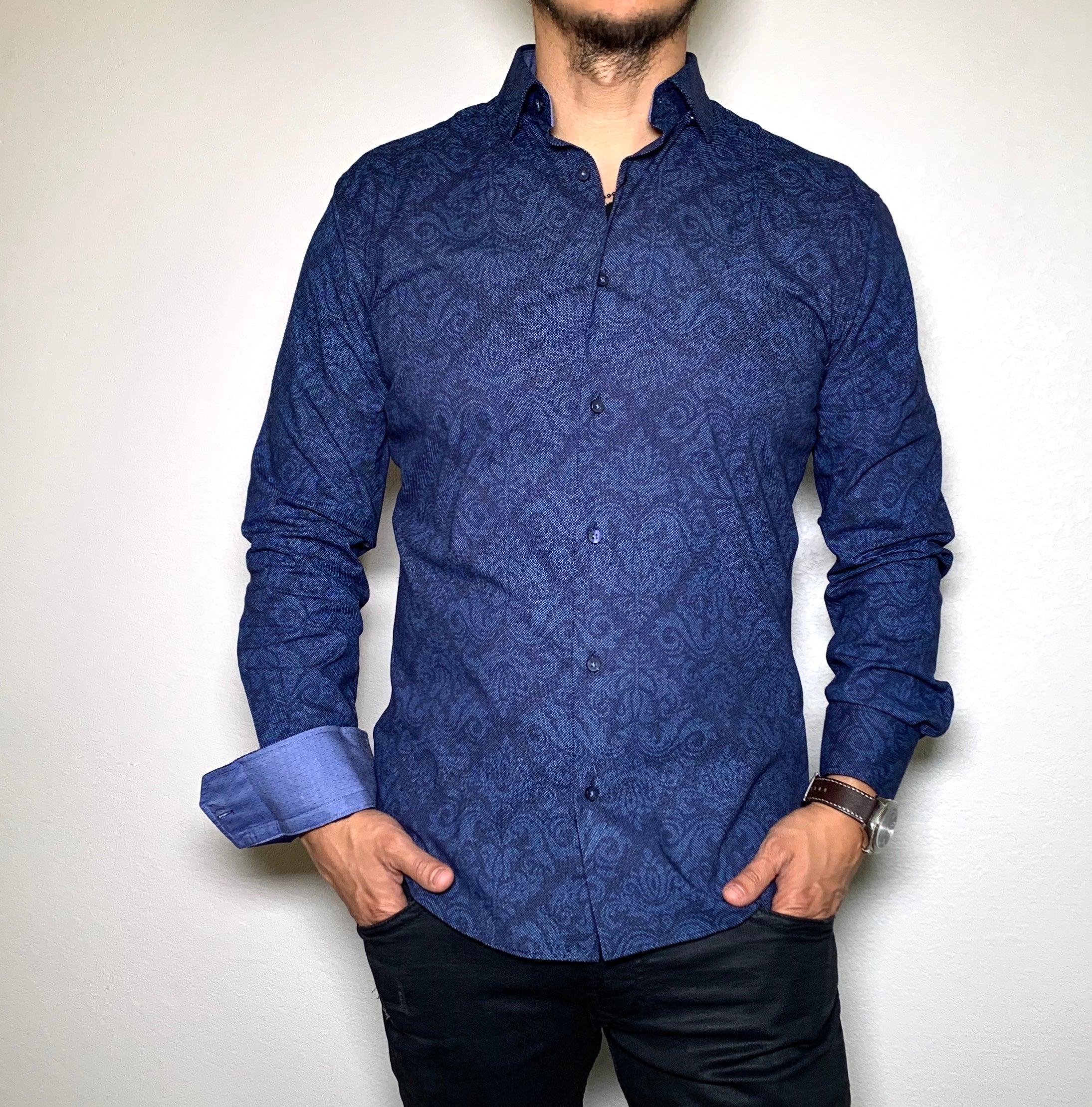 Slim fit stretch shirt vt 1000 navy.