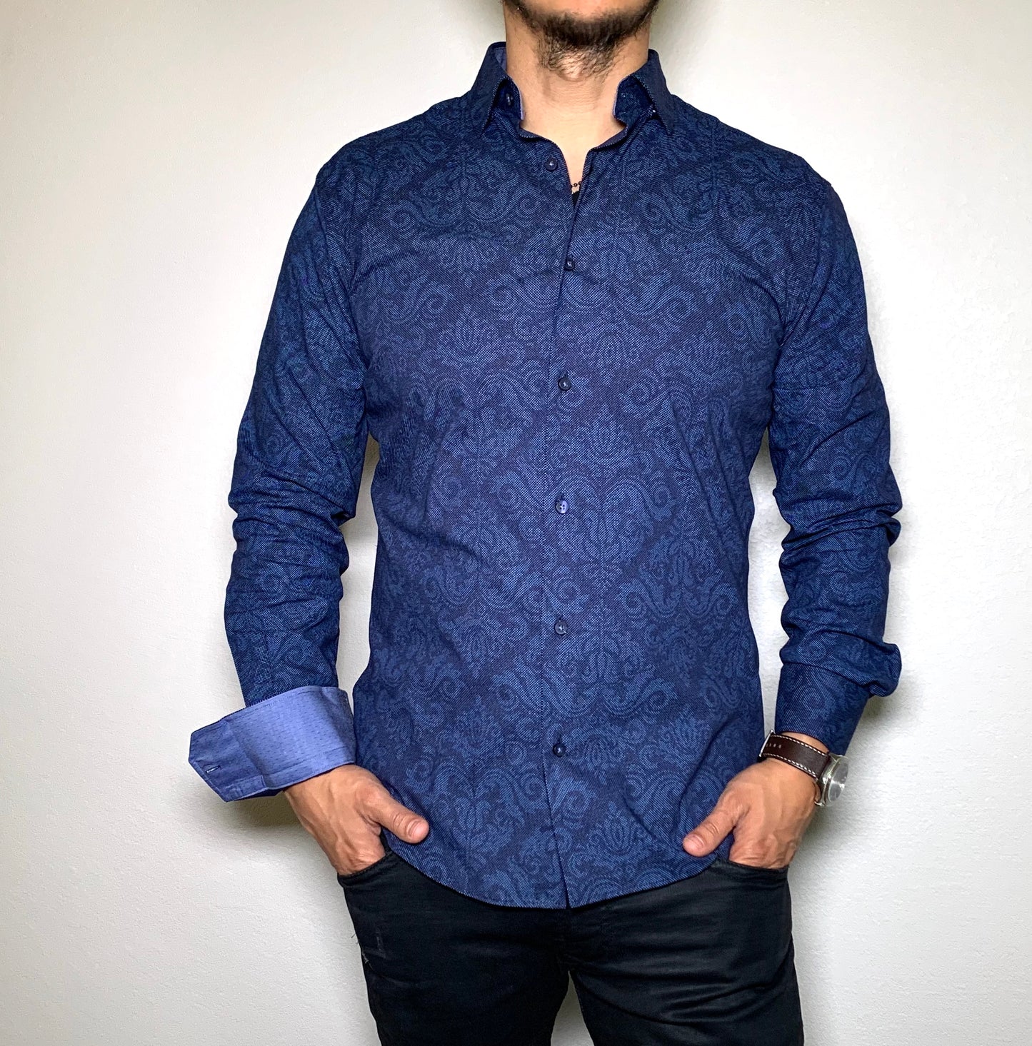 Slim fit stretch shirt vt 1000 navy.