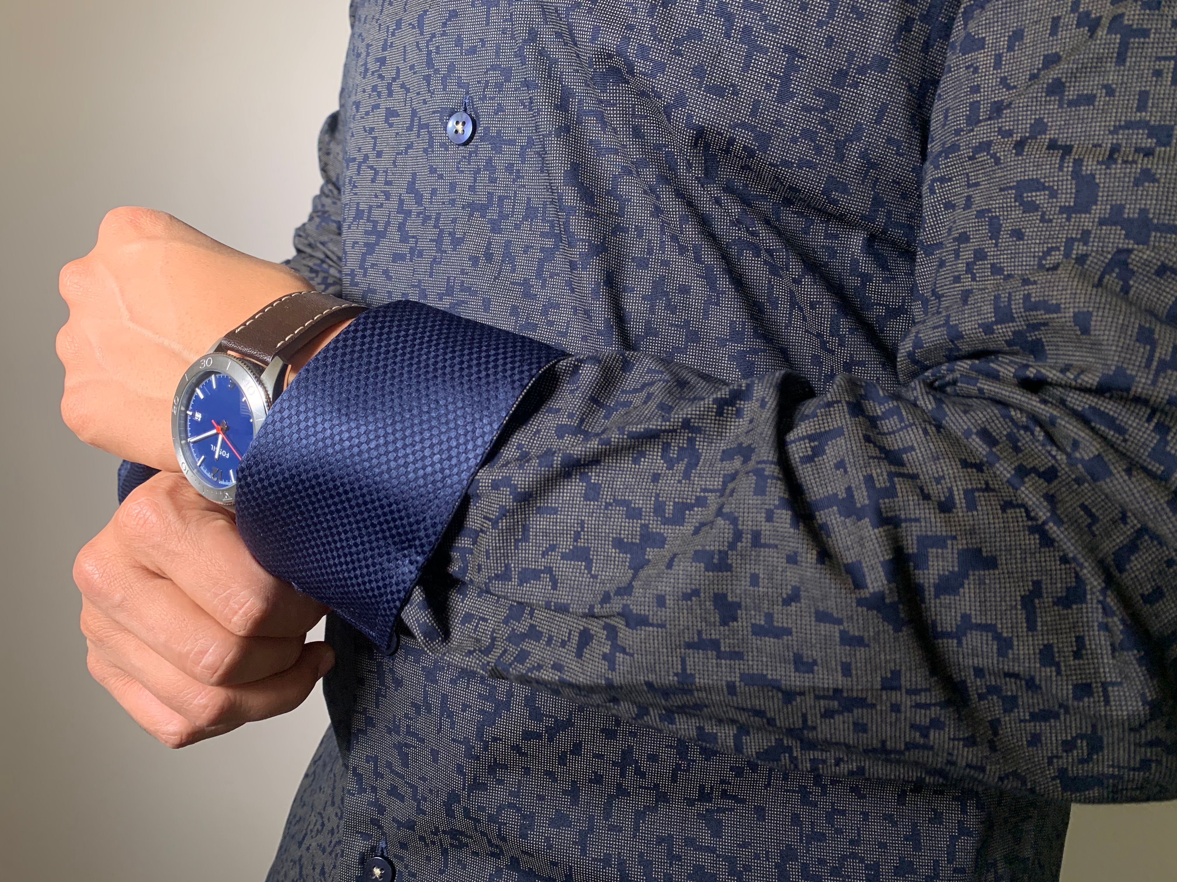 slim fit stretch dress shirt vt 1003 navy