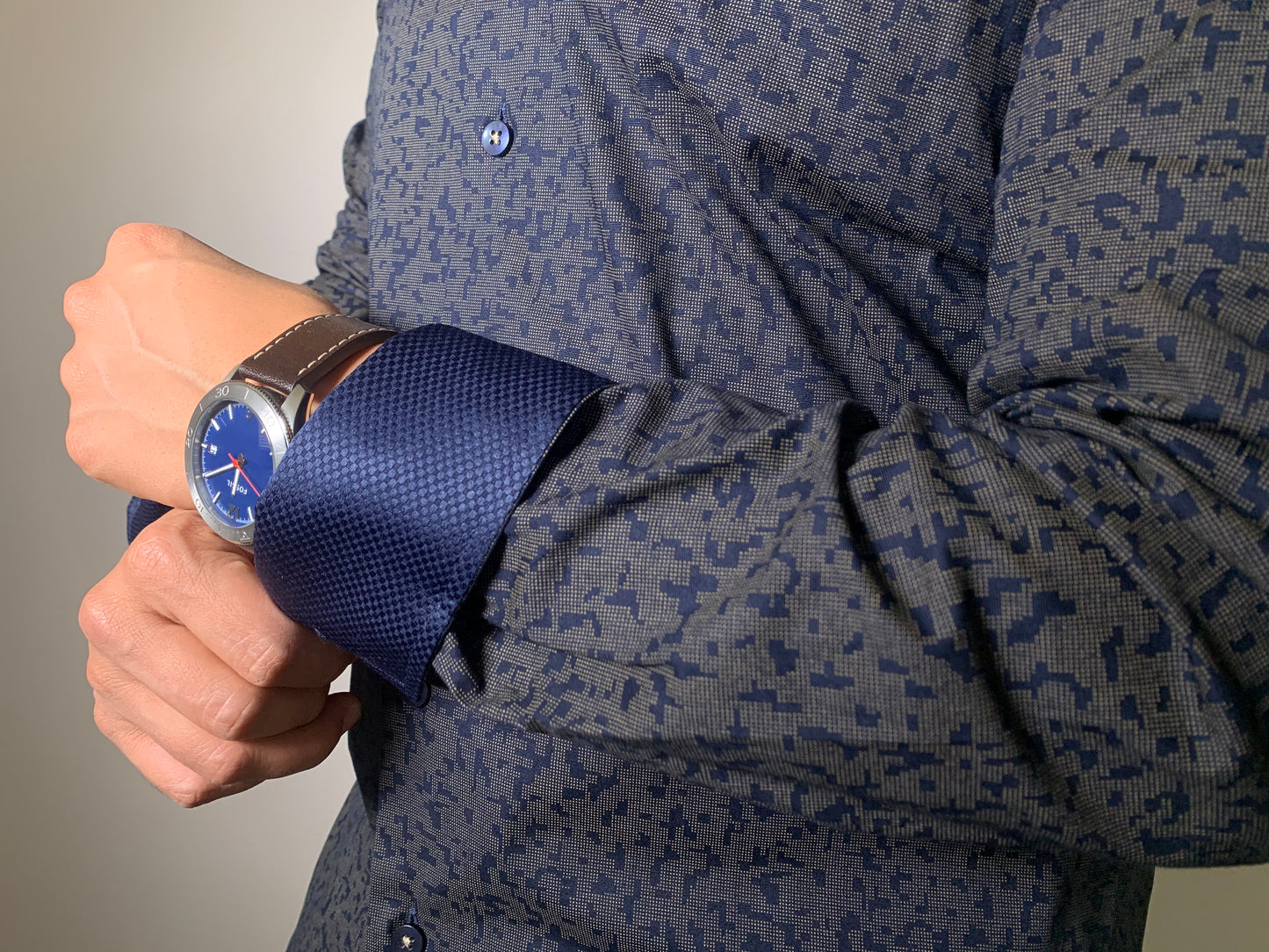 slim fit stretch dress shirt vt 1003 navy