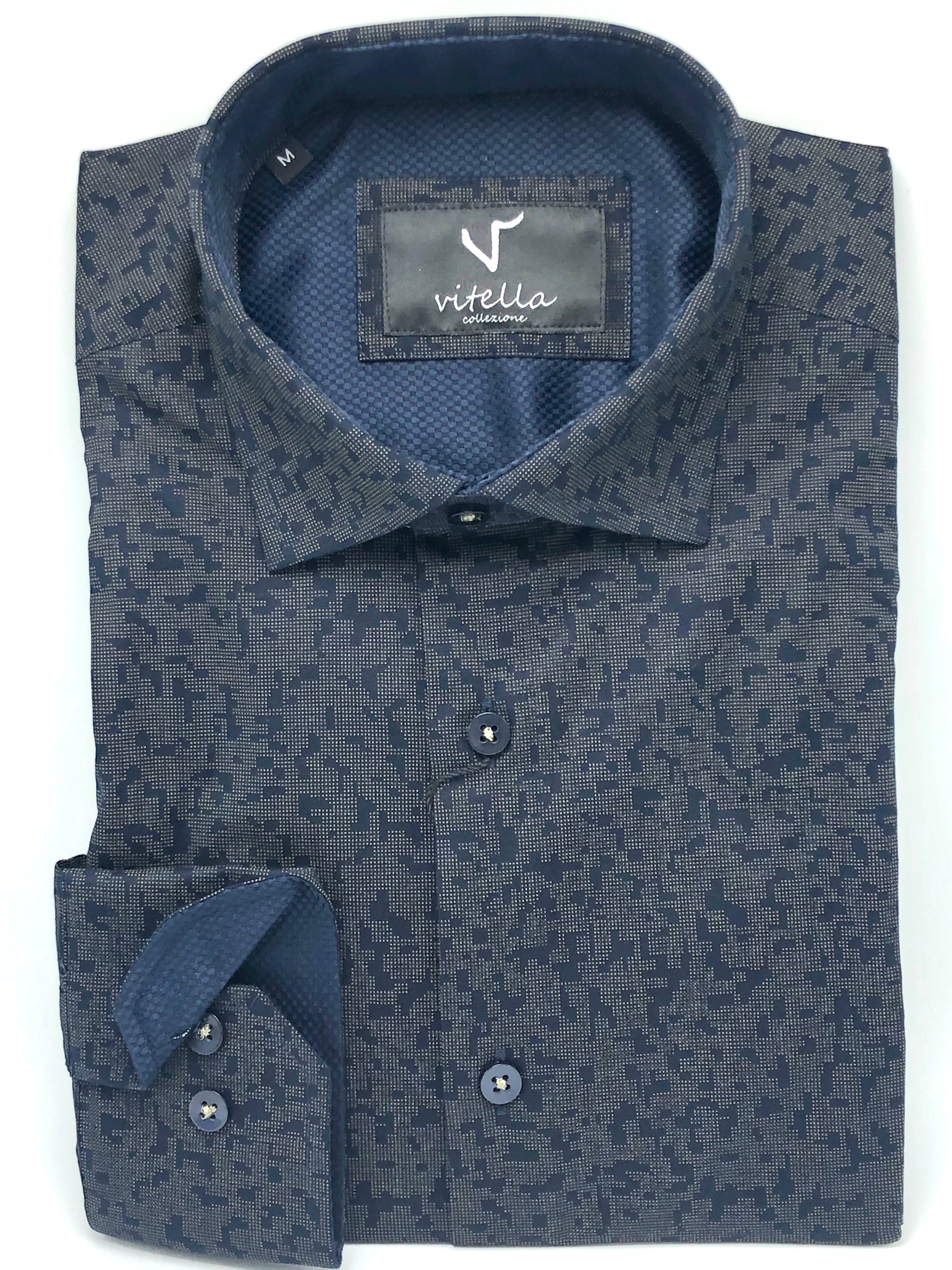 slim fit stretch dress shirt vt 1003 navy