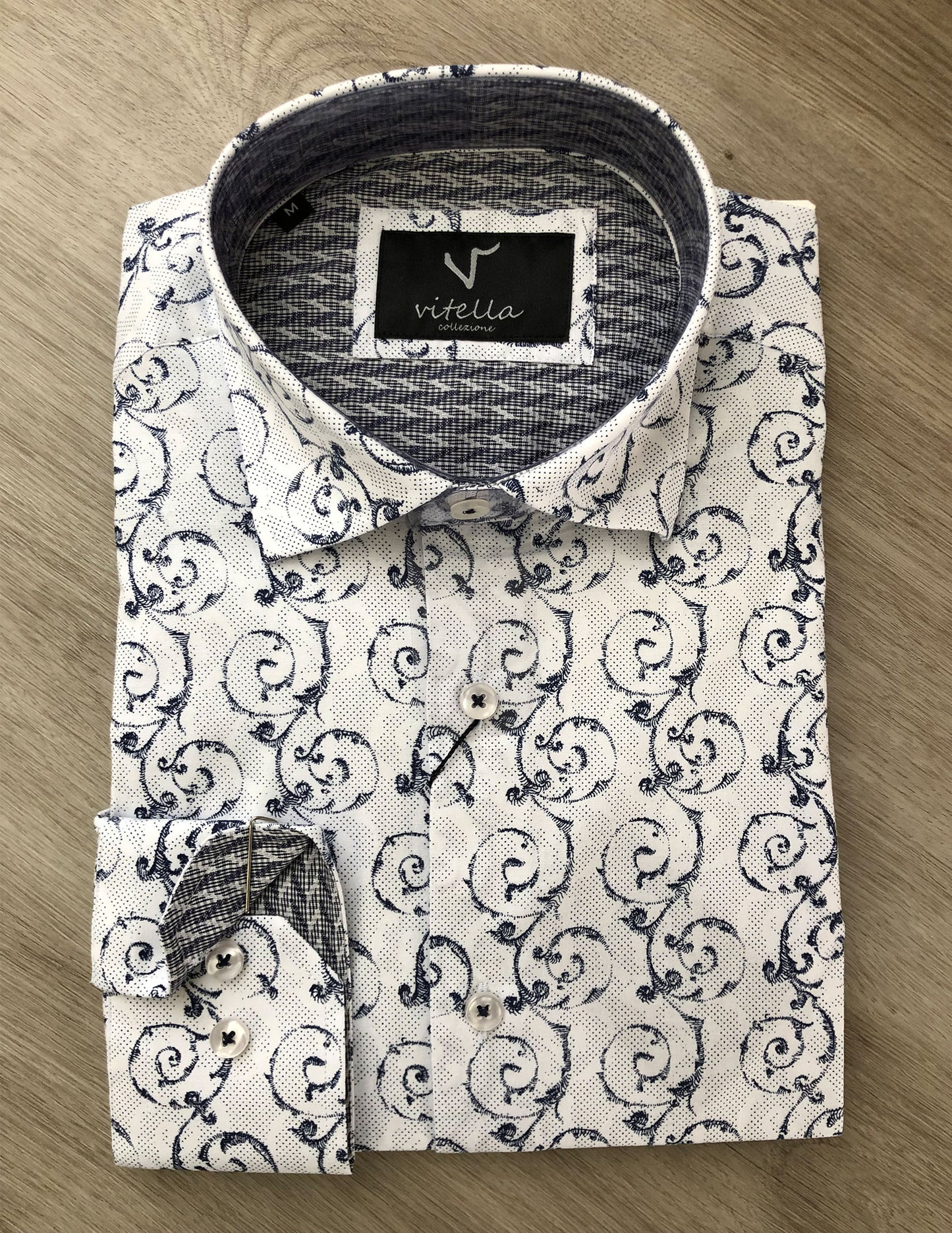 slim fit stretch dress shirt vt 1004 WHT